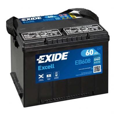 Exide Excell EB608  akkumulátor, 12V 60Ah 640A B+ amerikai